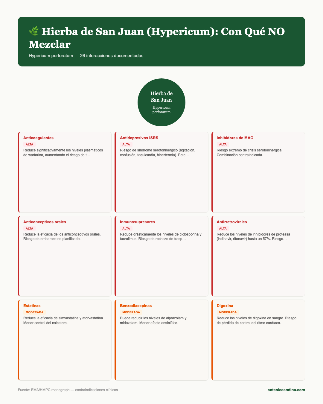 Infografía: Hipérico — con qué no mezclar